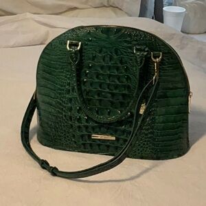 Elegant Green Crocodile-Embossed Handbag